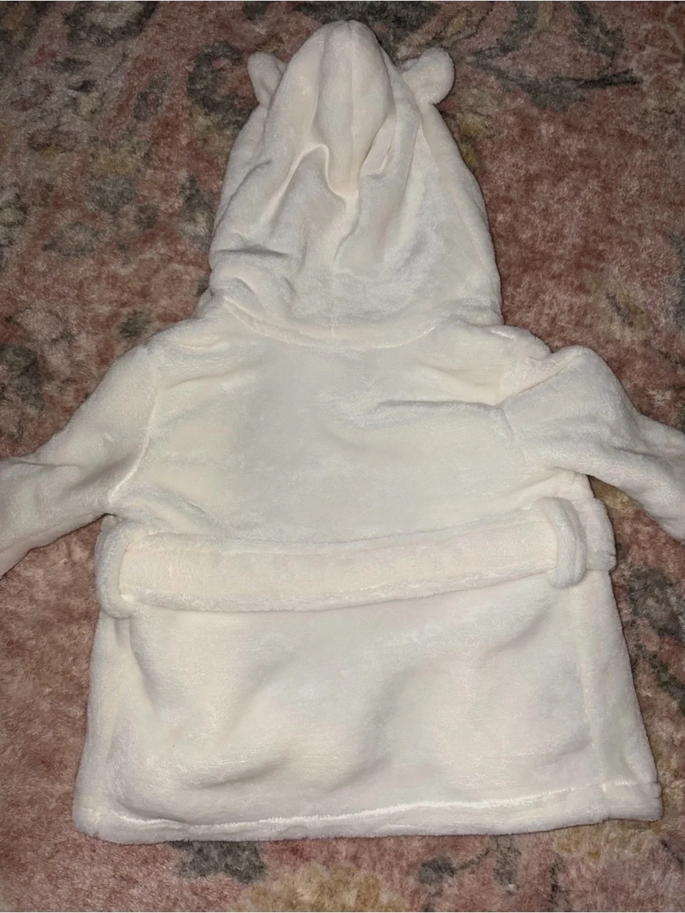 Disney Cream Baby Hooded Robe with Yellow Pooh Lining